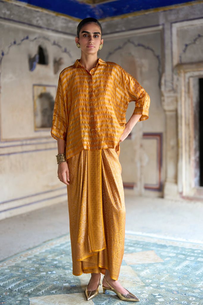 BENARES TISSUE RELAXED FIT SHIRT dash and dot