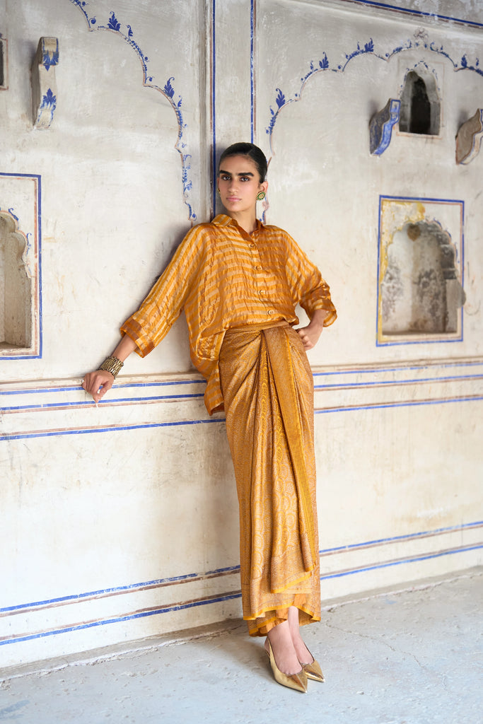 BENARES TISSUE RELAXED FIT SHIRT dash and dot