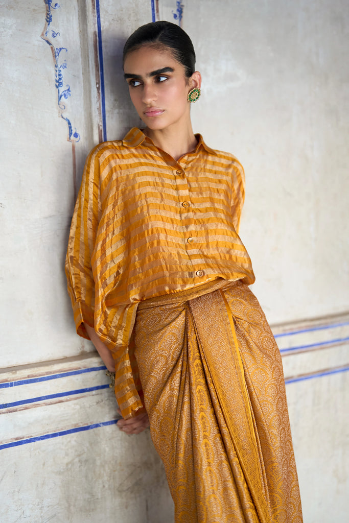 BENARES TISSUE RELAXED FIT SHIRT dash and dot