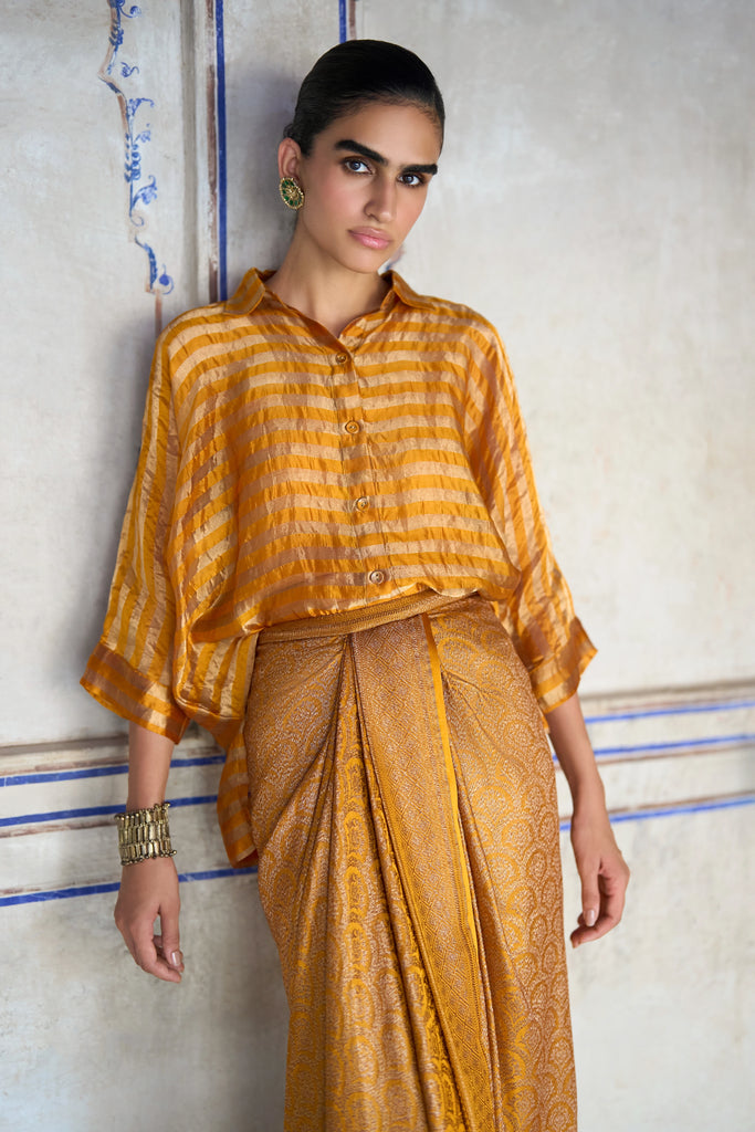BENARES TISSUE RELAXED FIT SHIRT dash and dot