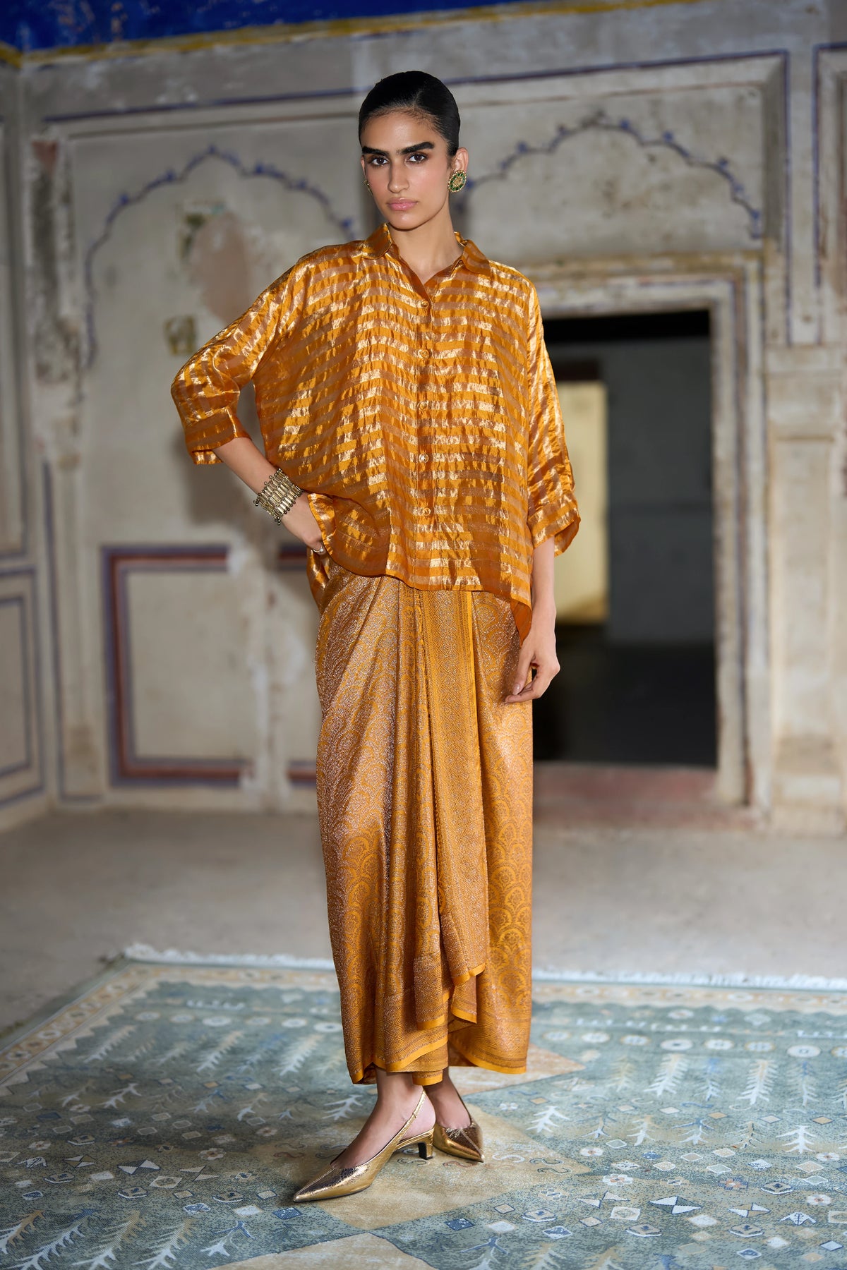BENARES BROCADE DRAPE SKIRT