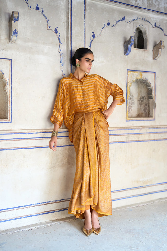 BENARES BROCADE DRAPE SKIRT dash and dot