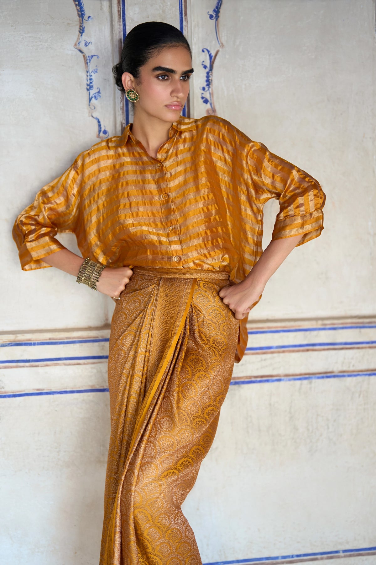 BENARES BROCADE DRAPE SKIRT
