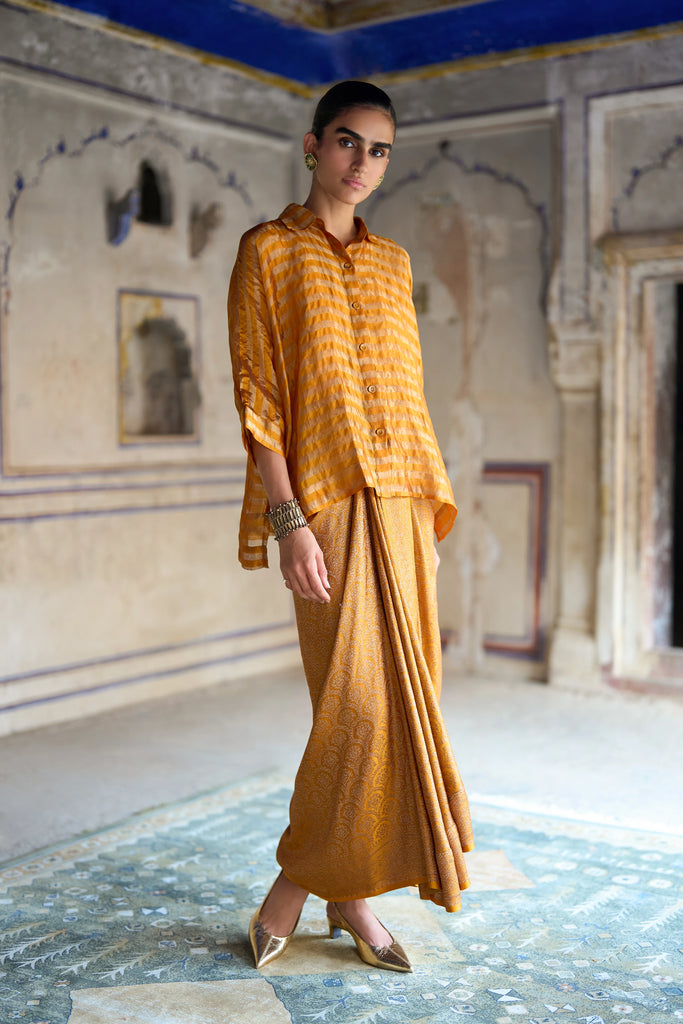BENARES BROCADE DRAPE SKIRT dash and dot