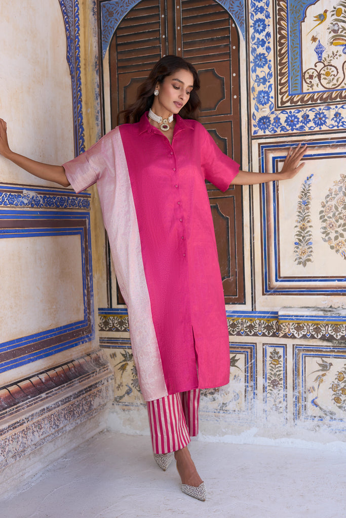 BENARES TISSUE STRIPED PANT dash and dot