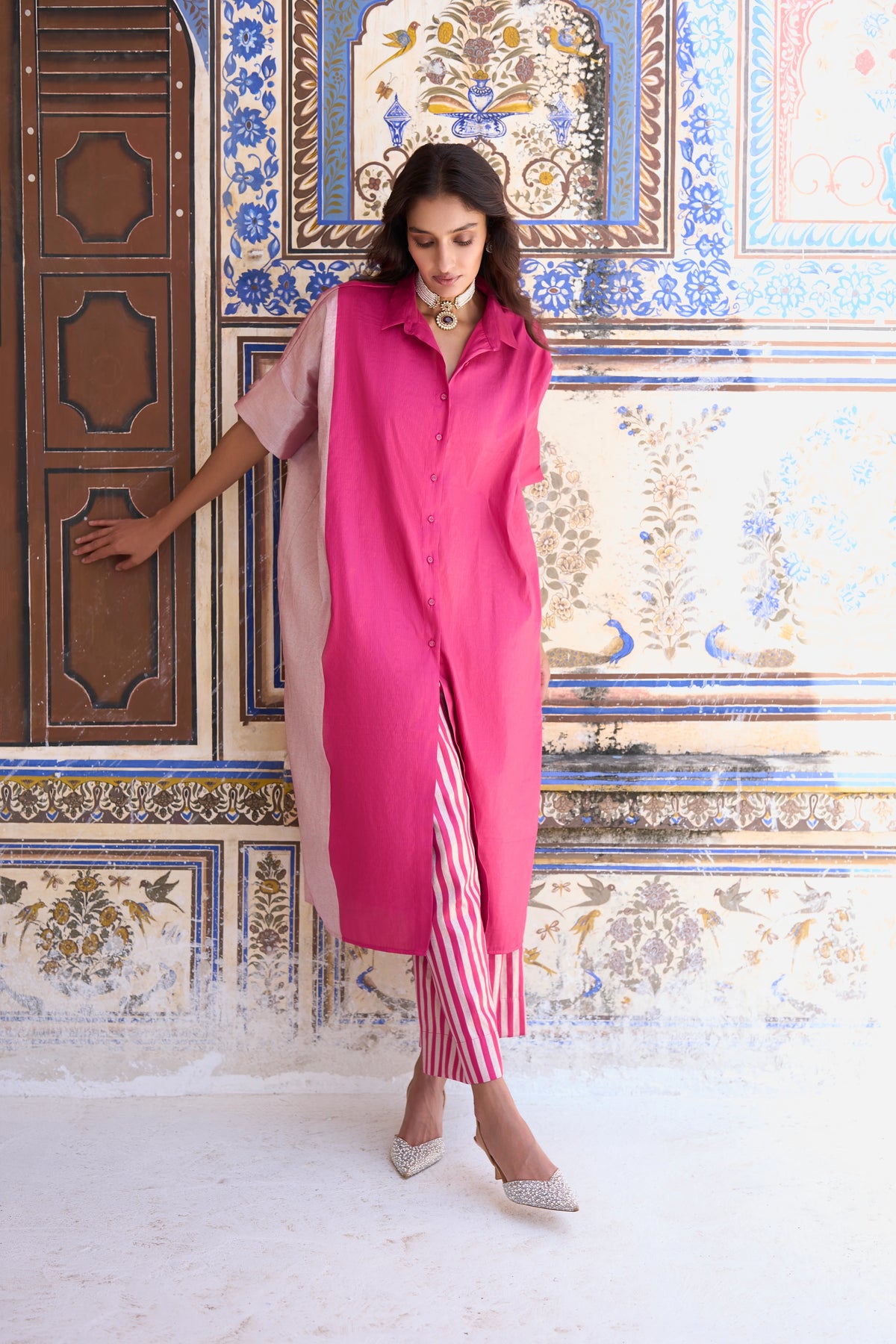 BENARES TISSUE STRIPED PANT