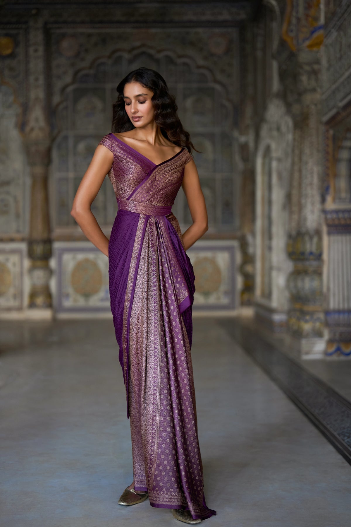 BENARES BROCADE SARI GOWN
