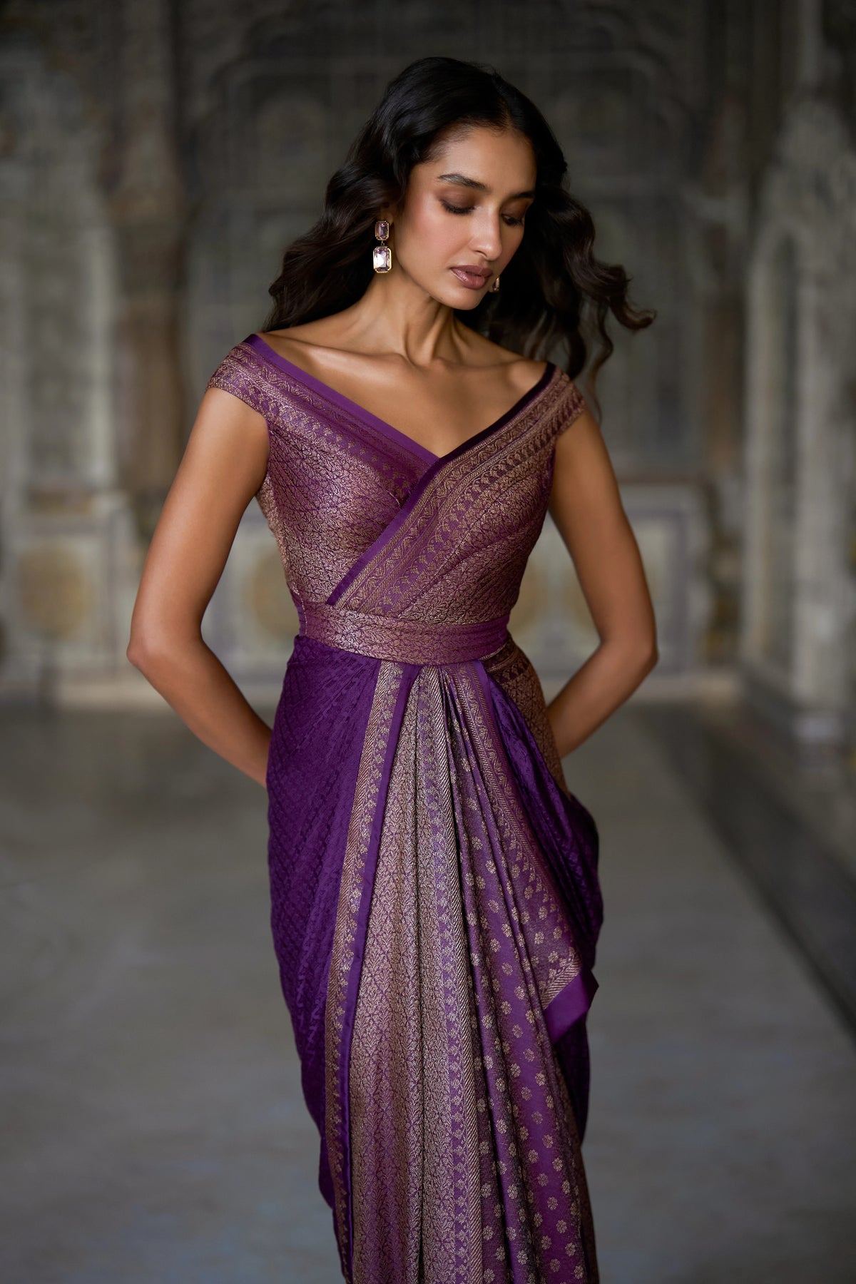 BENARES BROCADE SARI GOWN