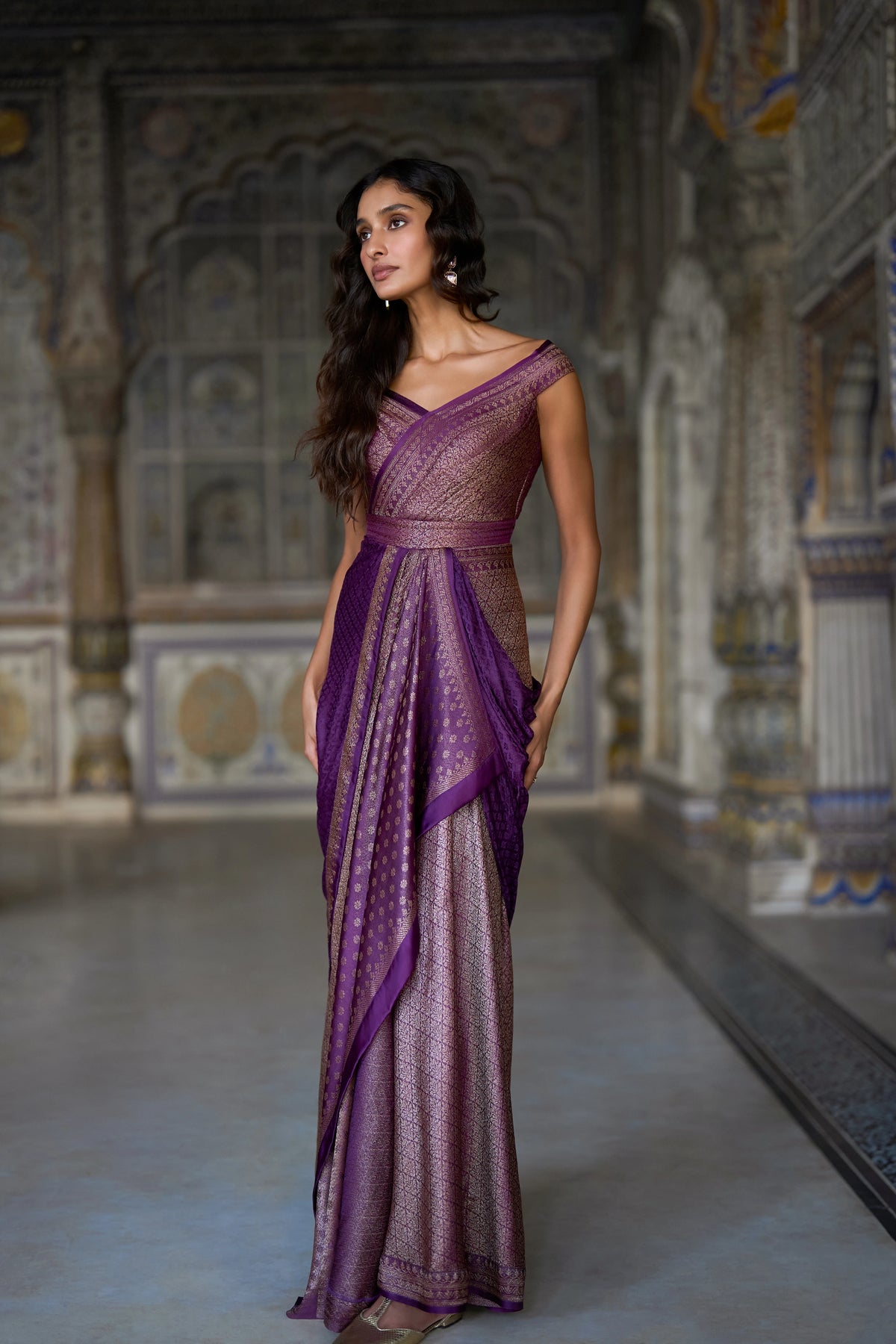 BENARES BROCADE SARI GOWN
