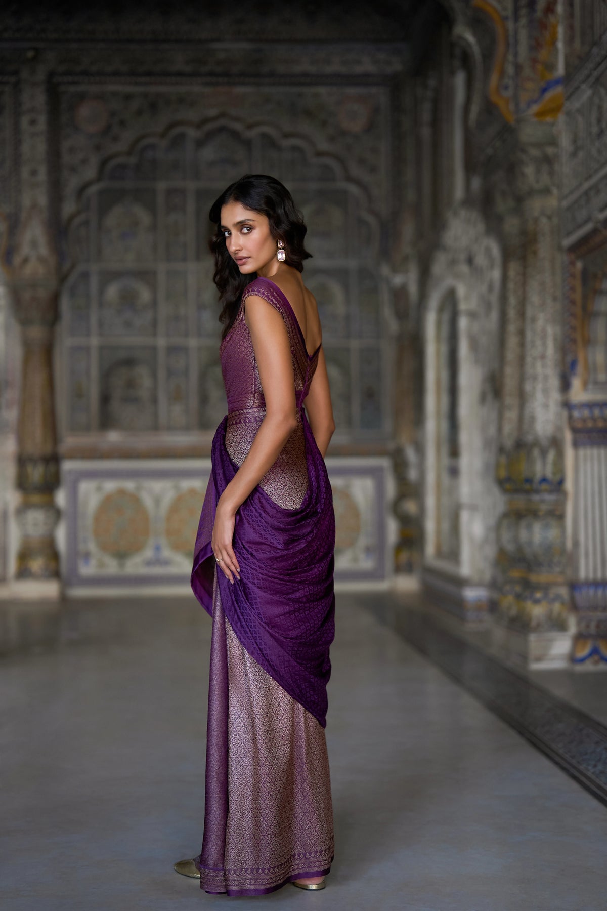 BENARES BROCADE SARI GOWN