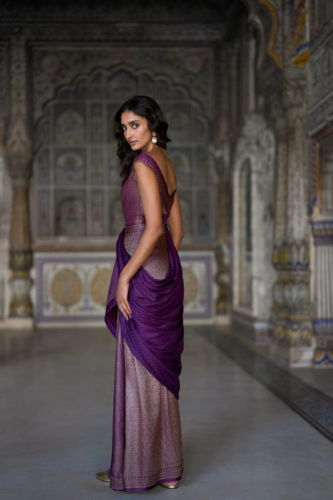 BENARES BROCADE SARI GOWN dash and dot