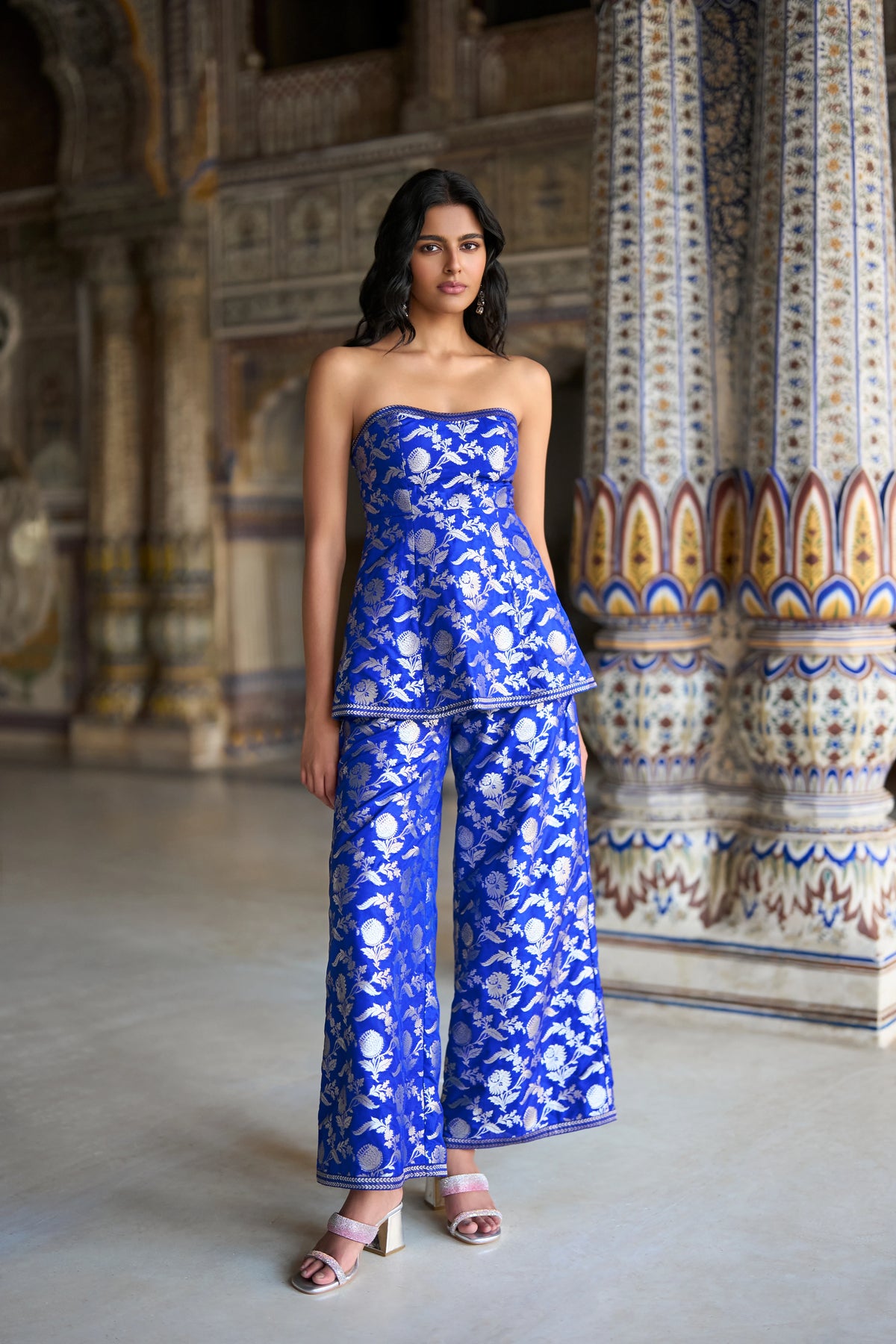 BENARES BROCADE WIDE-LEGGED PANT