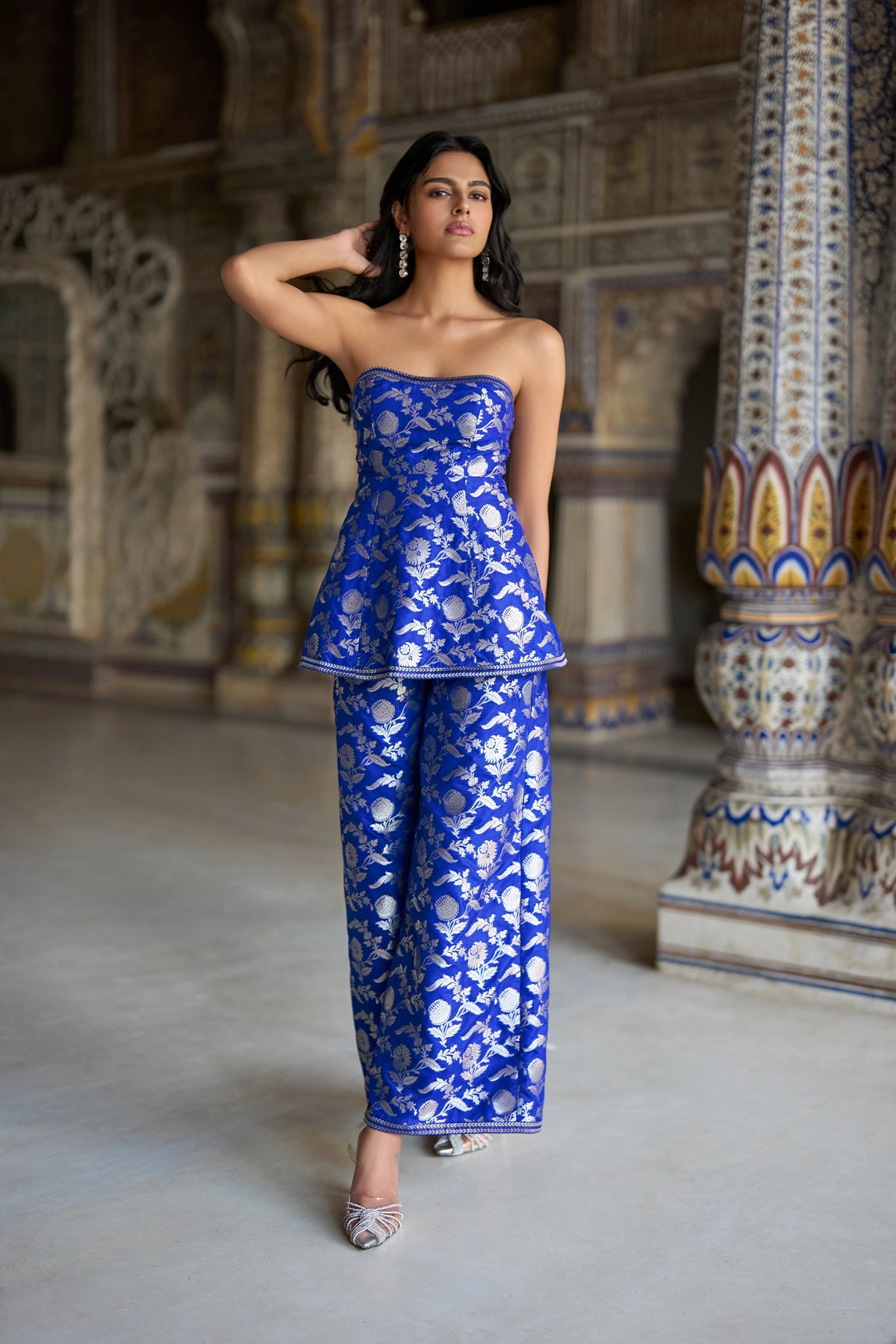 BENARES BROCADE WIDE-LEGGED PANT