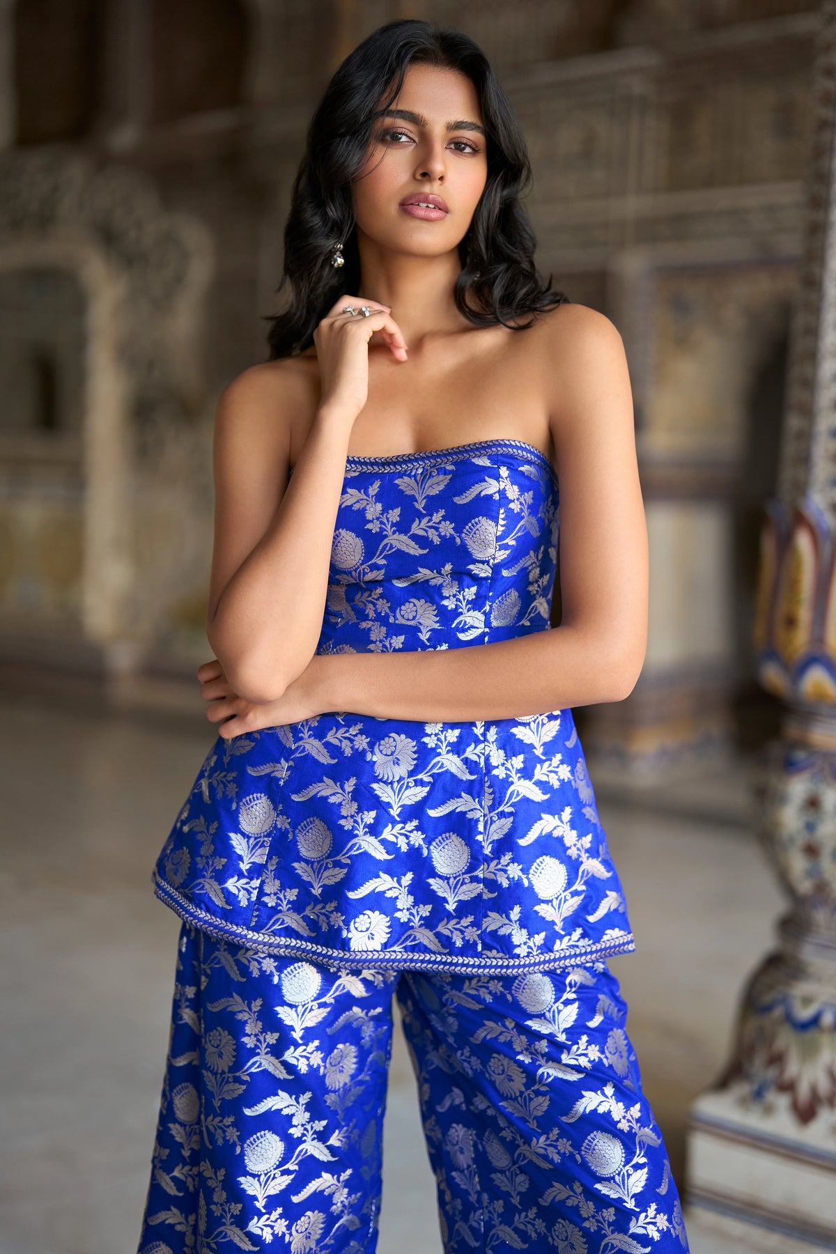 BENARES BROCADE WIDE-LEGGED PANT