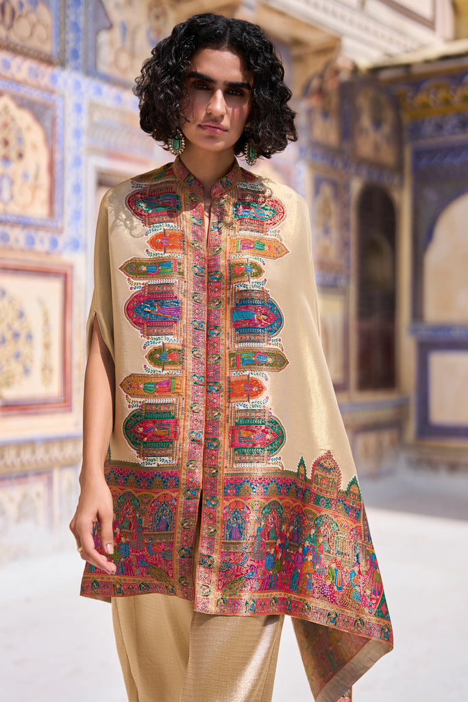 BENARES WEAVE CAPE TOP dash and dot