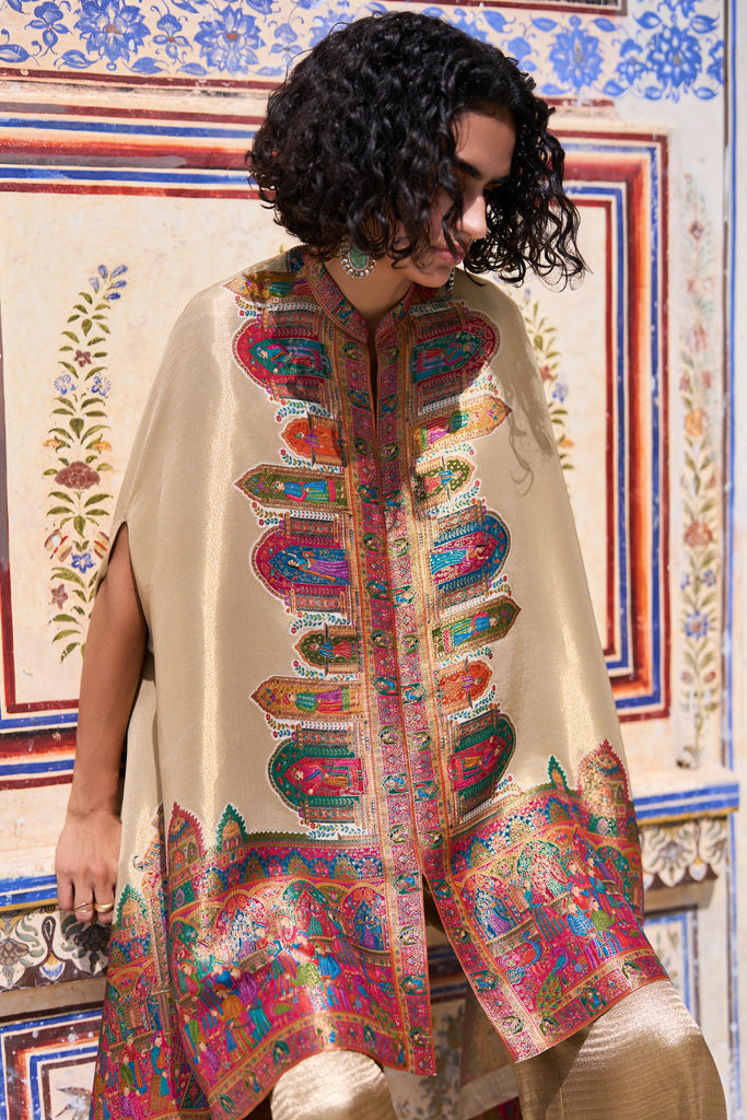 BENARES WEAVE CAPE TOP dash and dot