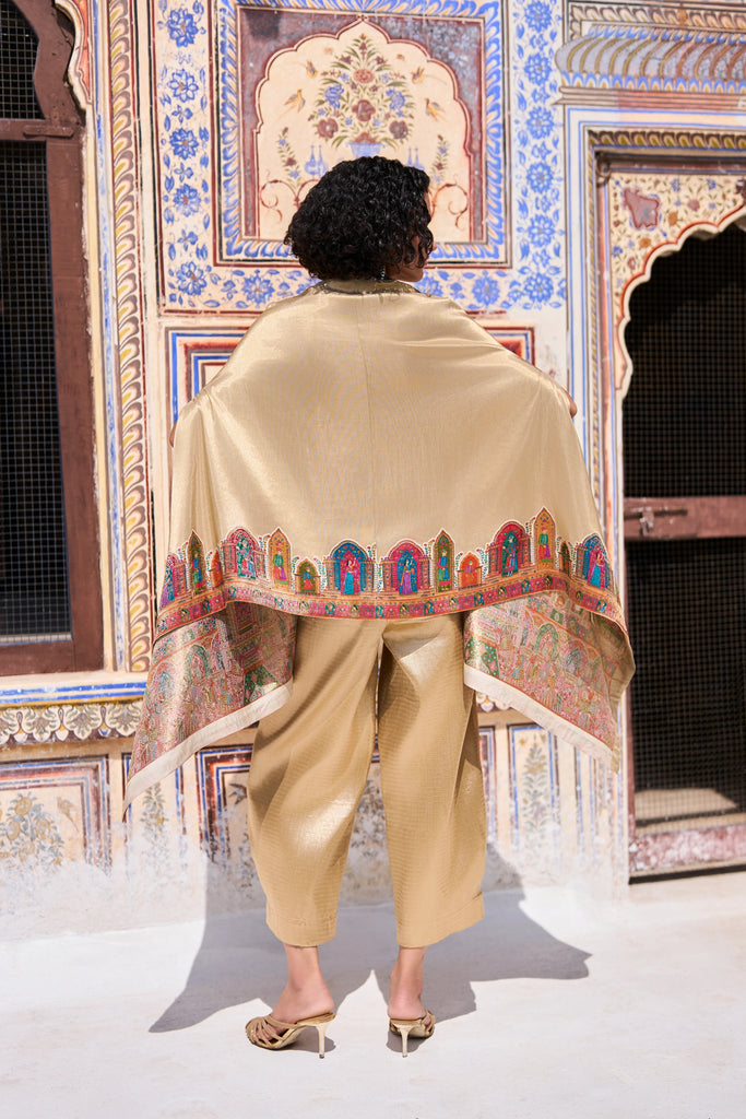 BENARES WEAVE CAPE TOP dash and dot