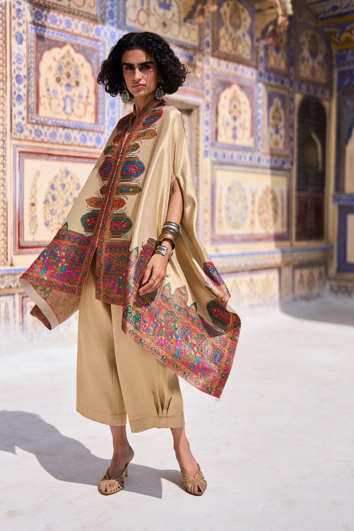 BENARES BROCADE SIDE PLEAT PANT