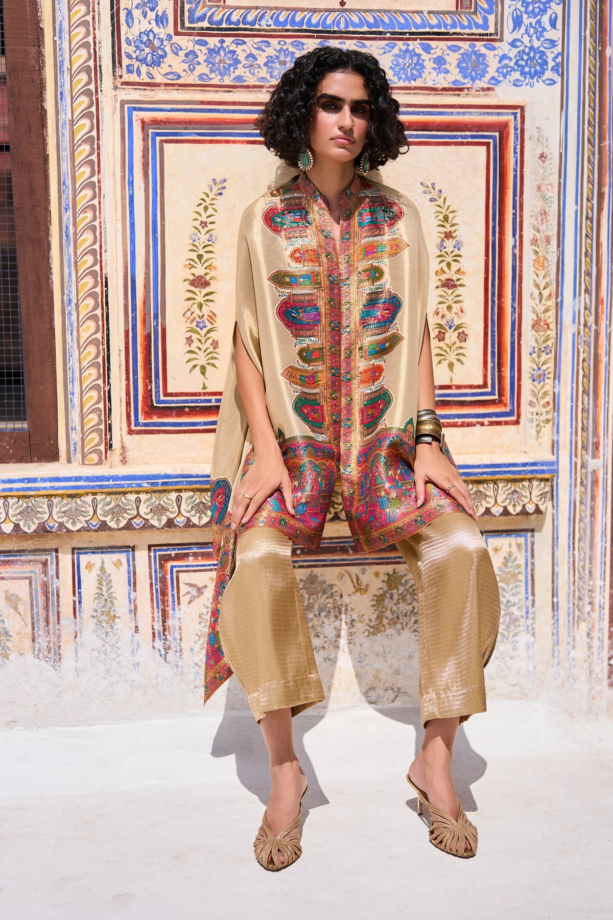 BENARES BROCADE SIDE PLEAT PANT