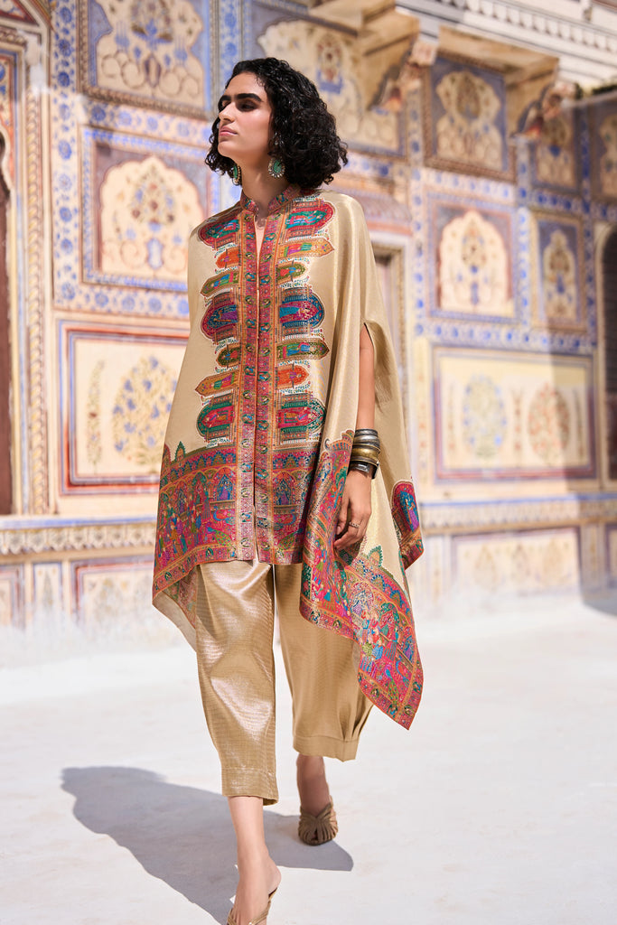 BENARES BROCADE SIDE PLEAT PANT dash and dot