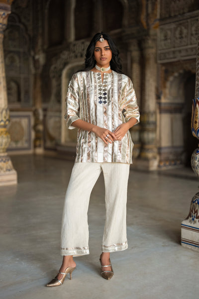 MIRRORWORK GOTA RIBBON TOP