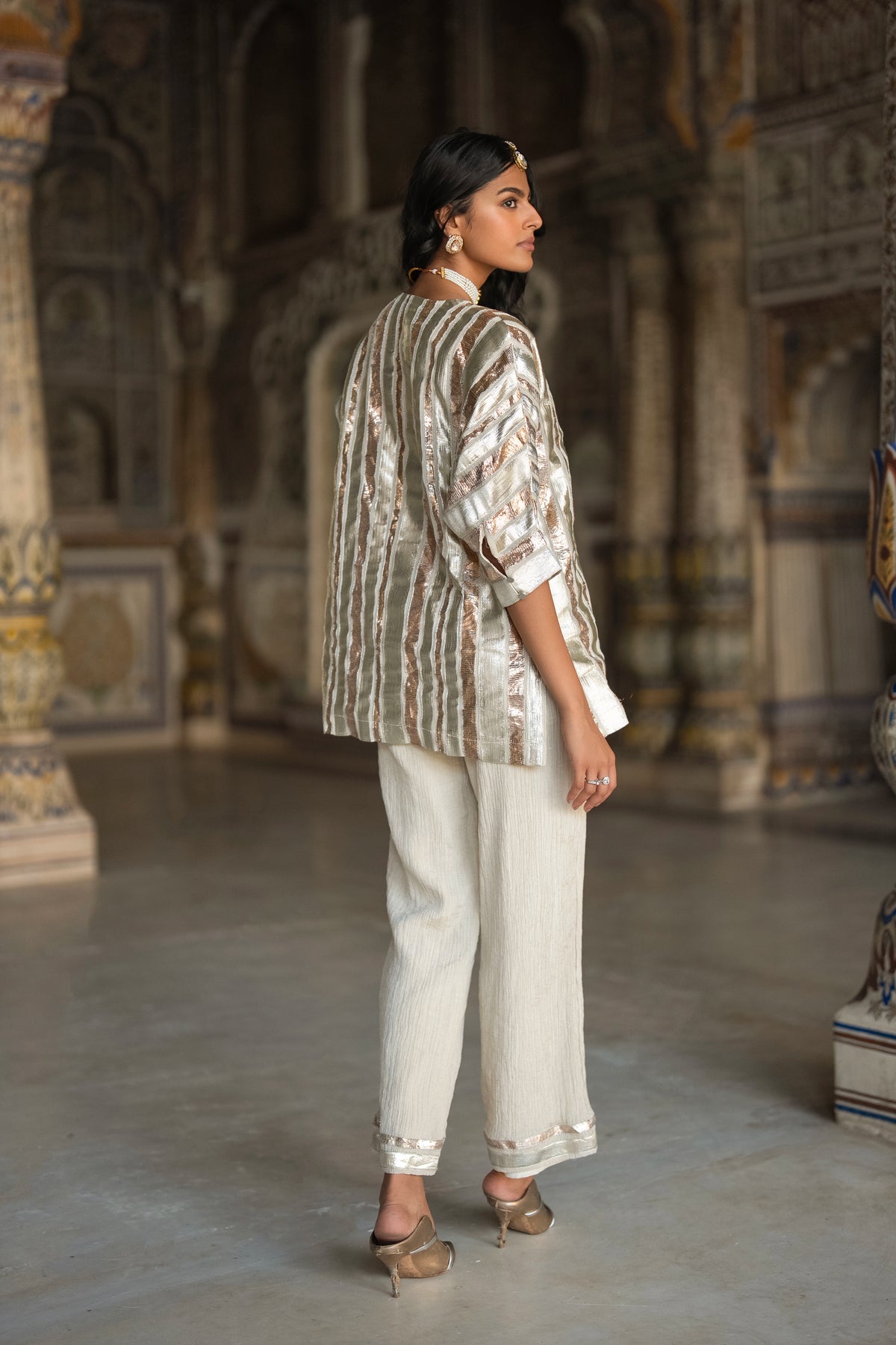 MIRRORWORK GOTA RIBBON TOP