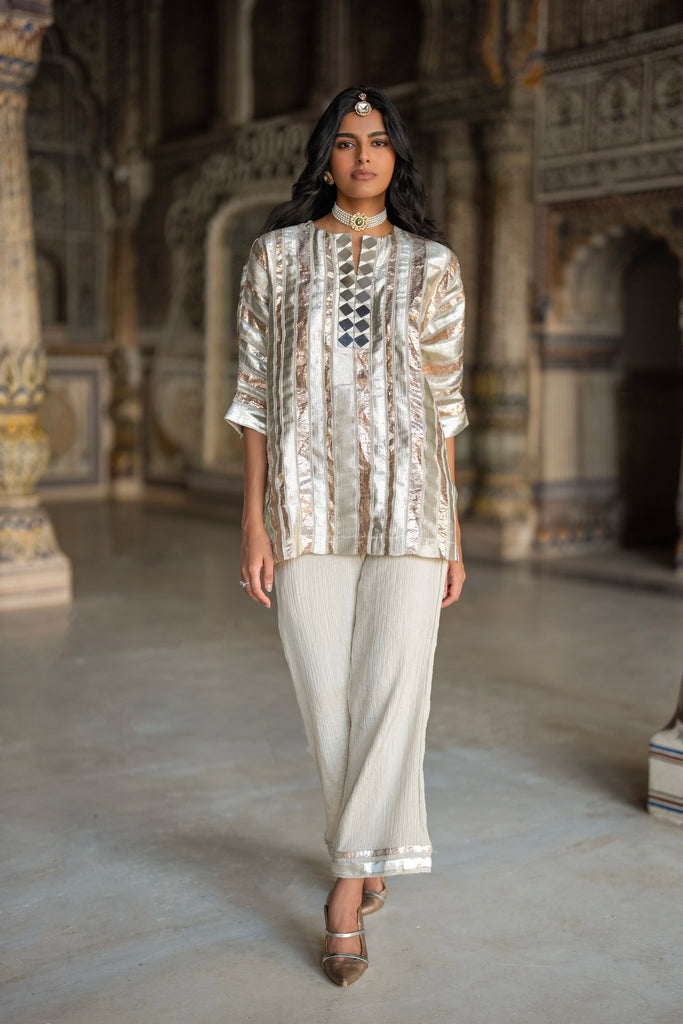 CRUSHED GOTA RIBBON PANT dash and dot