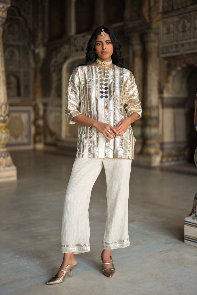 CRUSHED GOTA RIBBON PANT dash and dot