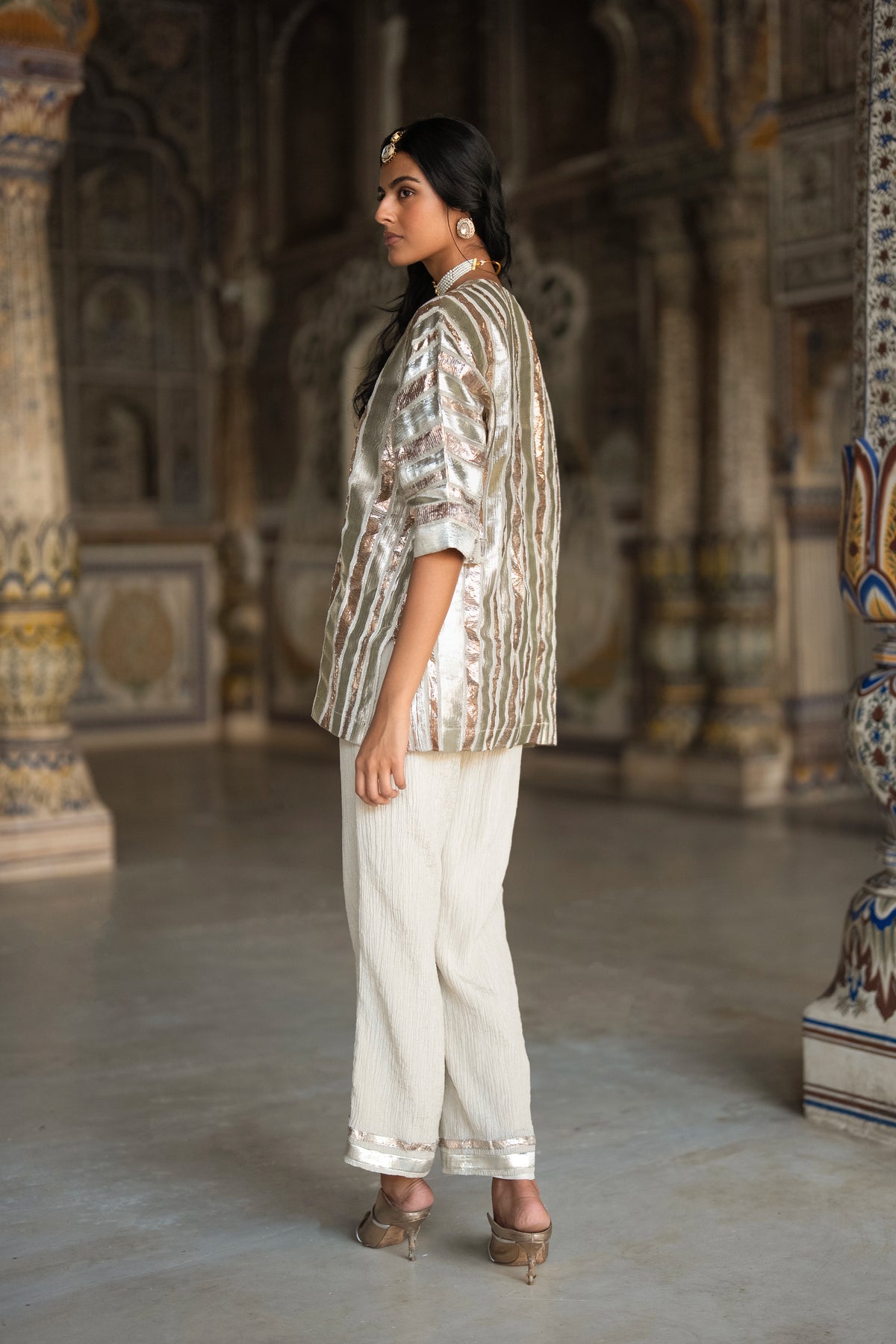 CRUSHED GOTA RIBBON PANT