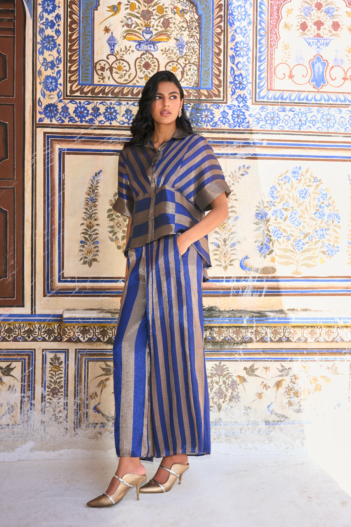 BENARES TISSUE STRIPED PANT