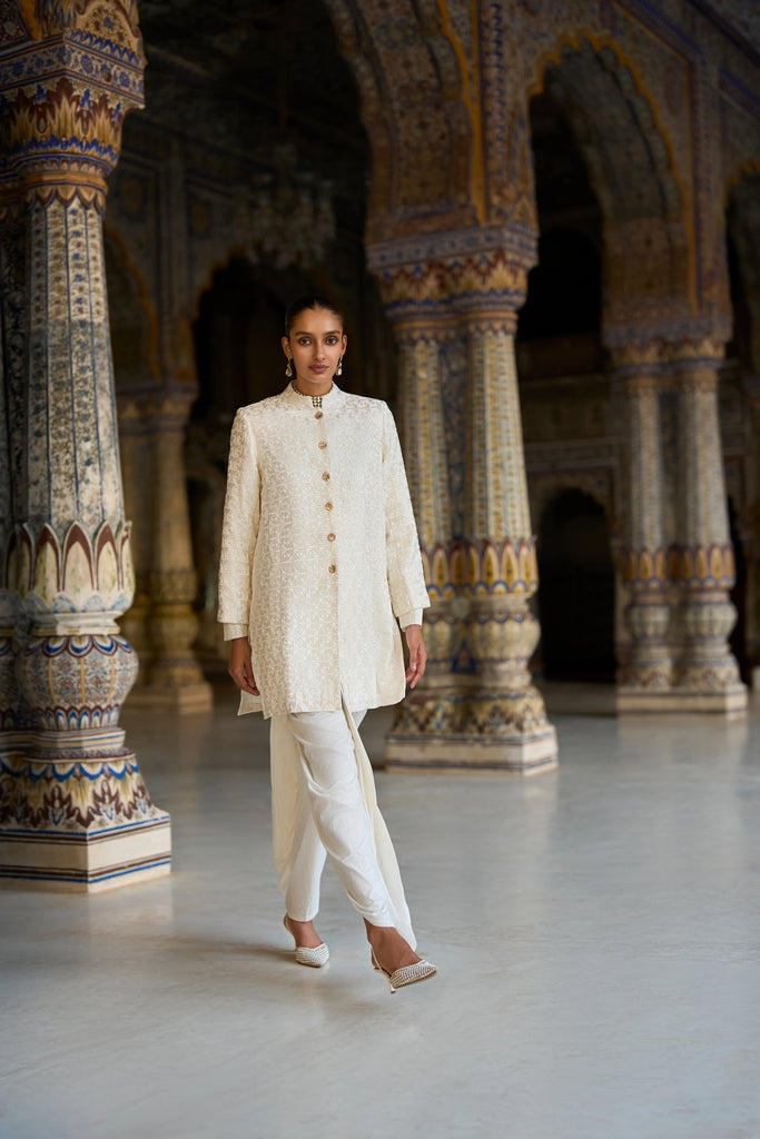 IVORY EMBROIDERED JACKET dash and dot