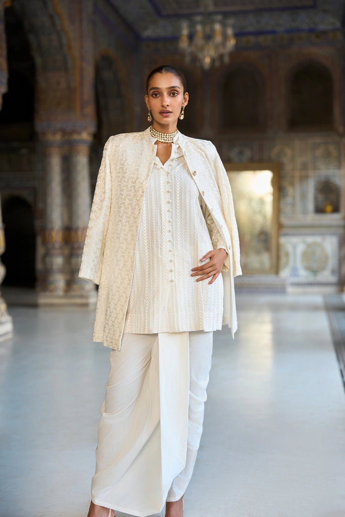 IVORY EMBROIDERED JACKET dash and dot