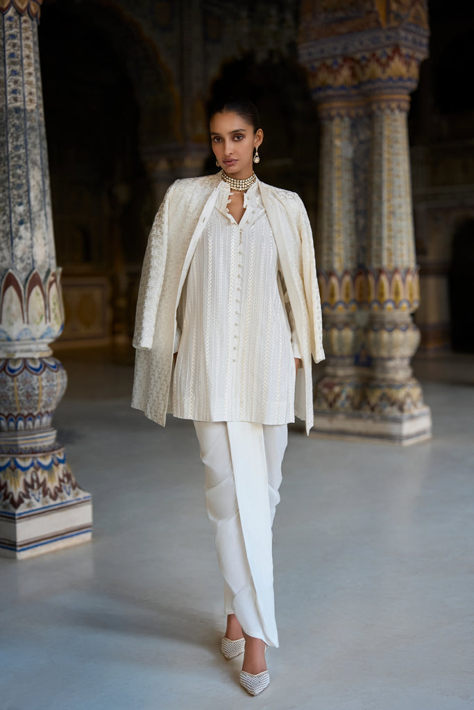 IVORY EMBROIDERED JACKET dash and dot