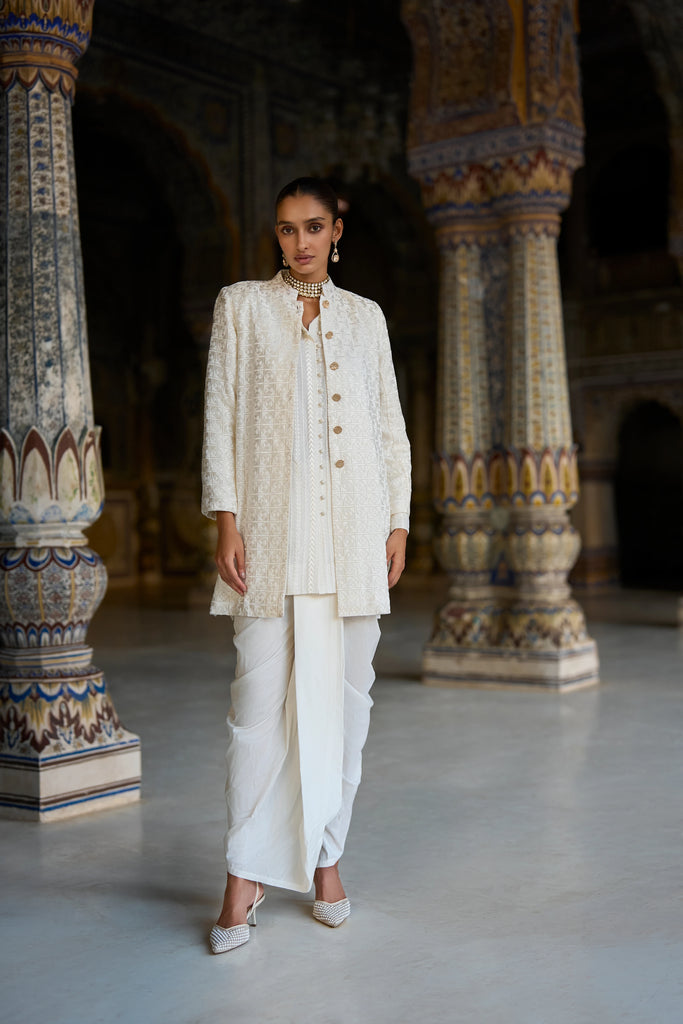 IVORY EMBROIDERED JACKET dash and dot