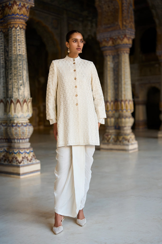 IVORY EMBROIDERED JACKET dash and dot