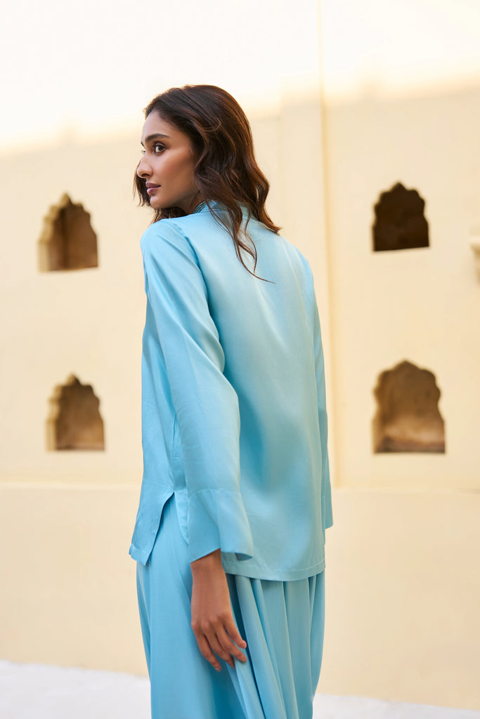 TEXTURED SATIN SHIRT dash and dot