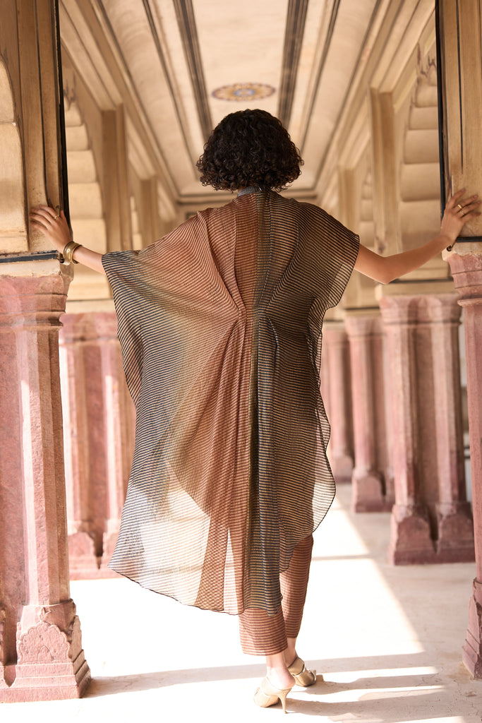 DRAPED OMBRÉ TISSUE KAFTAN TOP dash and dot