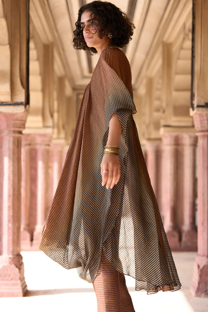 DRAPED OMBRÉ TISSUE KAFTAN TOP dash and dot