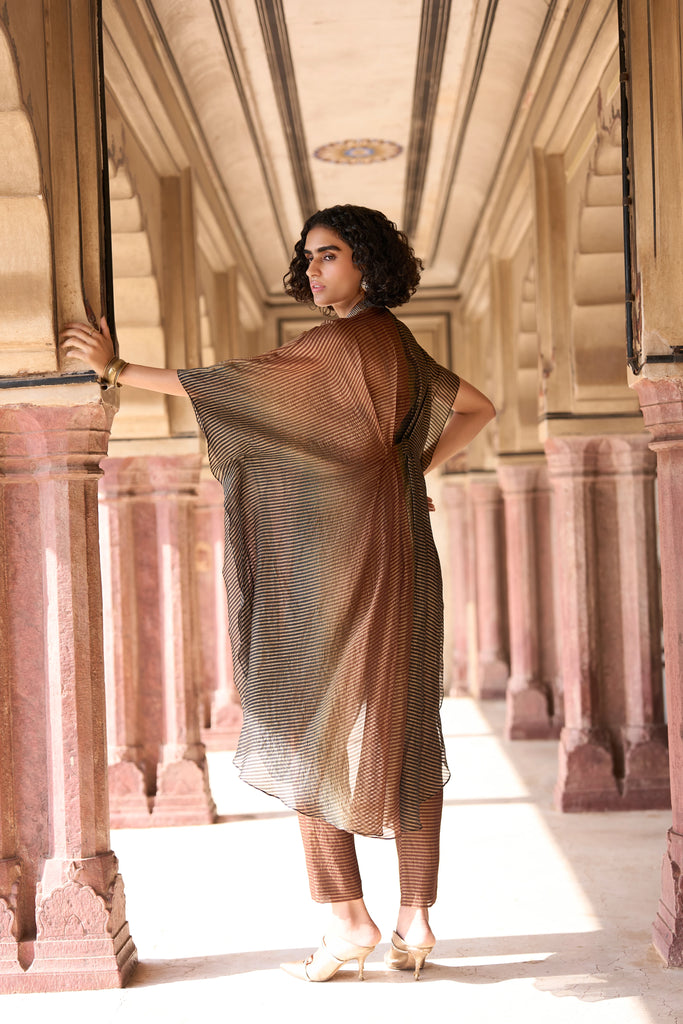 DRAPED OMBRÉ TISSUE KAFTAN TOP dash and dot