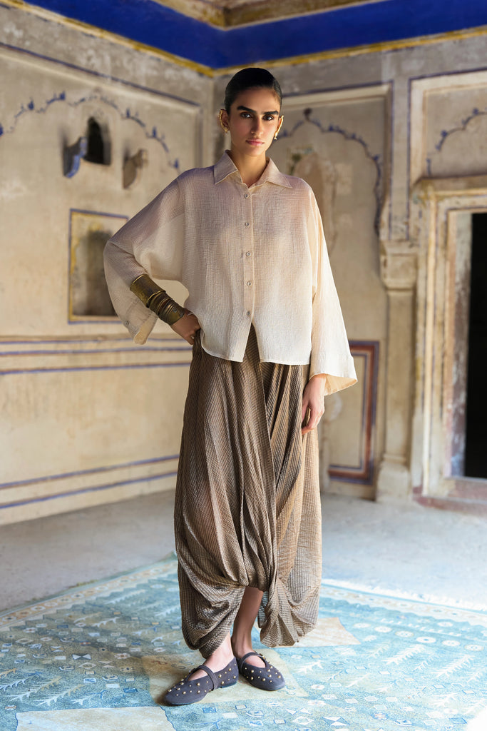 BENARES TISSUE STRUCTURED SHIRT dash and dot