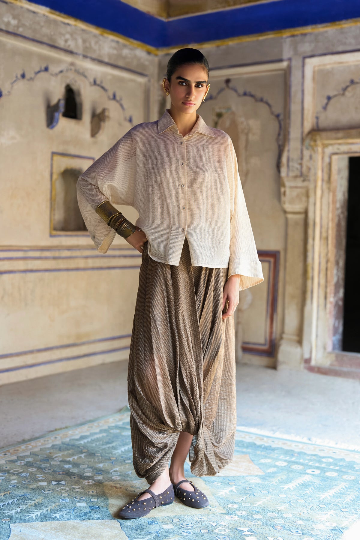BENARES TISSUE STRUCTURED SHIRT