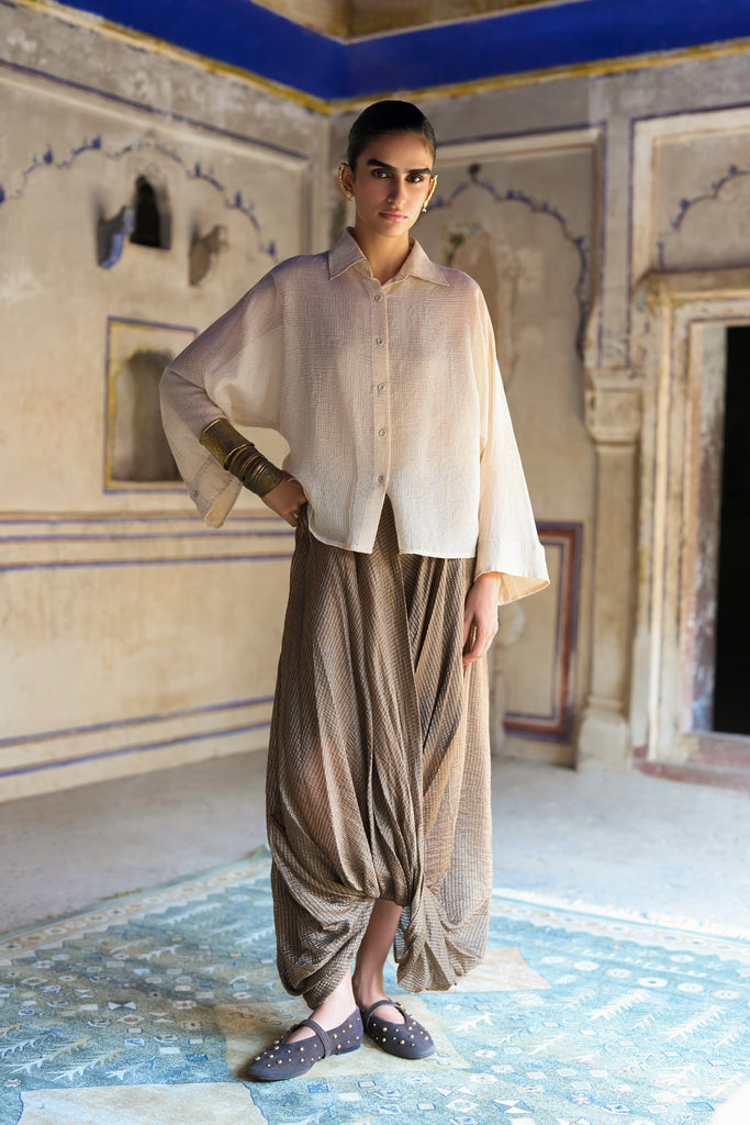 BENARES TISSUE STRUCTURED SHIRT dash and dot