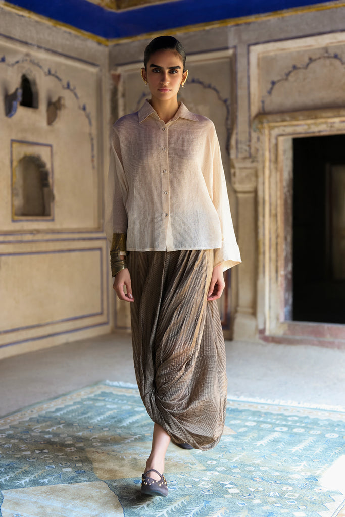 BENARES TISSUE STRUCTURED SHIRT dash and dot