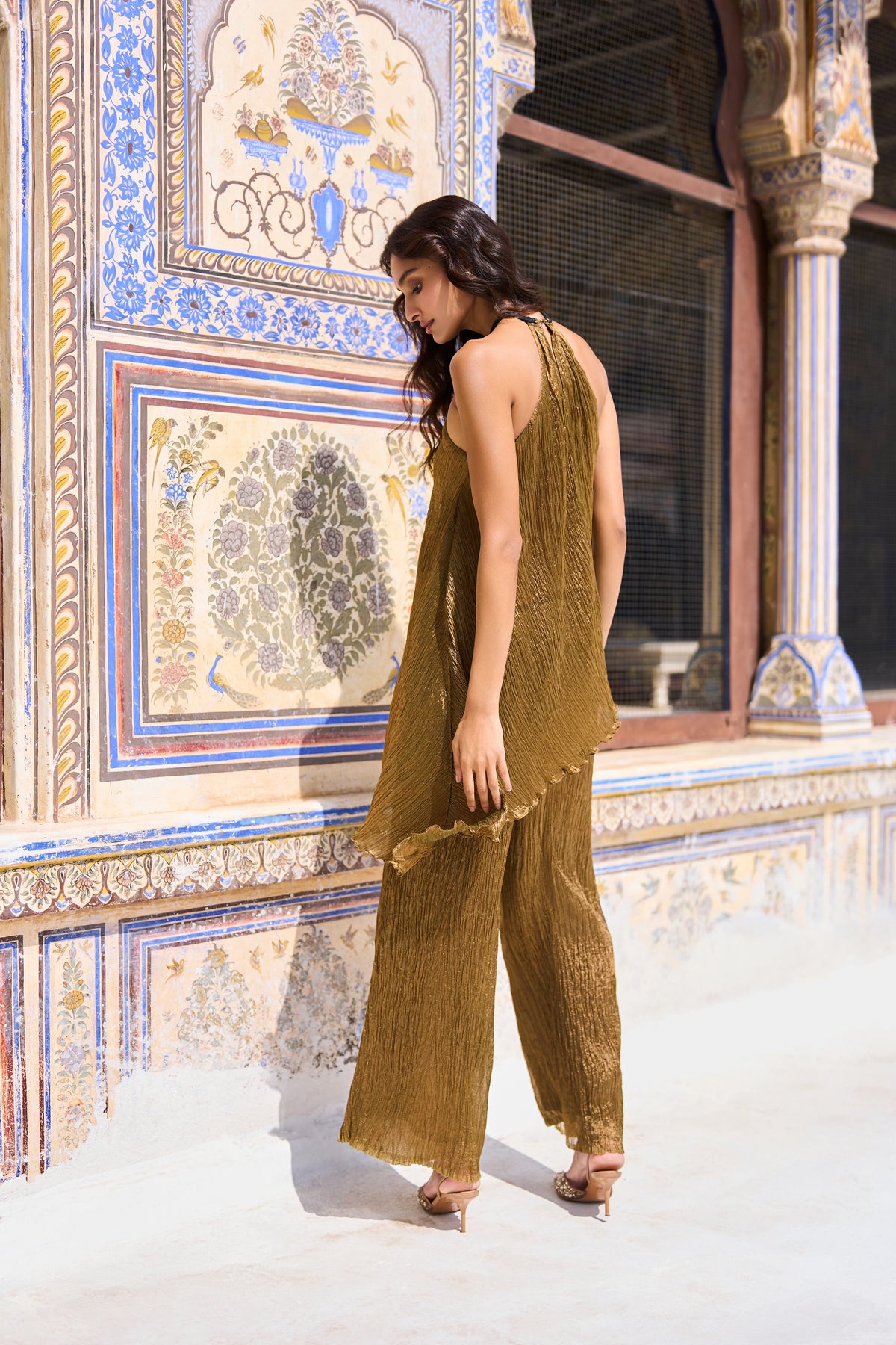 TRIBAL HALTER TISSUE TOP & RELAXED FIT PANT