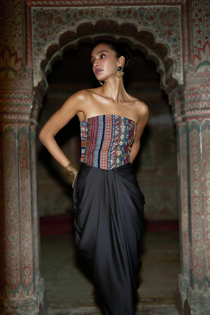 ORNAMENTAL STRIPE MULTICOLOUR CORSET TOP dash and dot