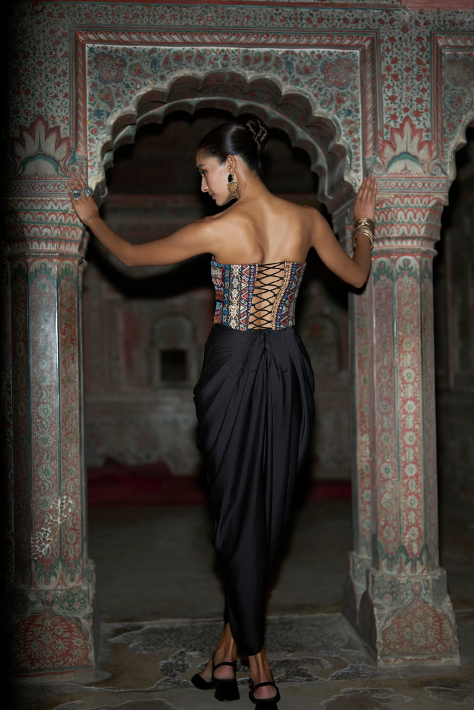 ORNAMENTAL STRIPE MULTICOLOUR CORSET TOP dash and dot