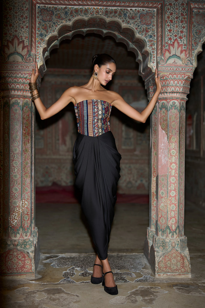 ORNAMENTAL STRIPE MULTICOLOUR CORSET TOP dash and dot