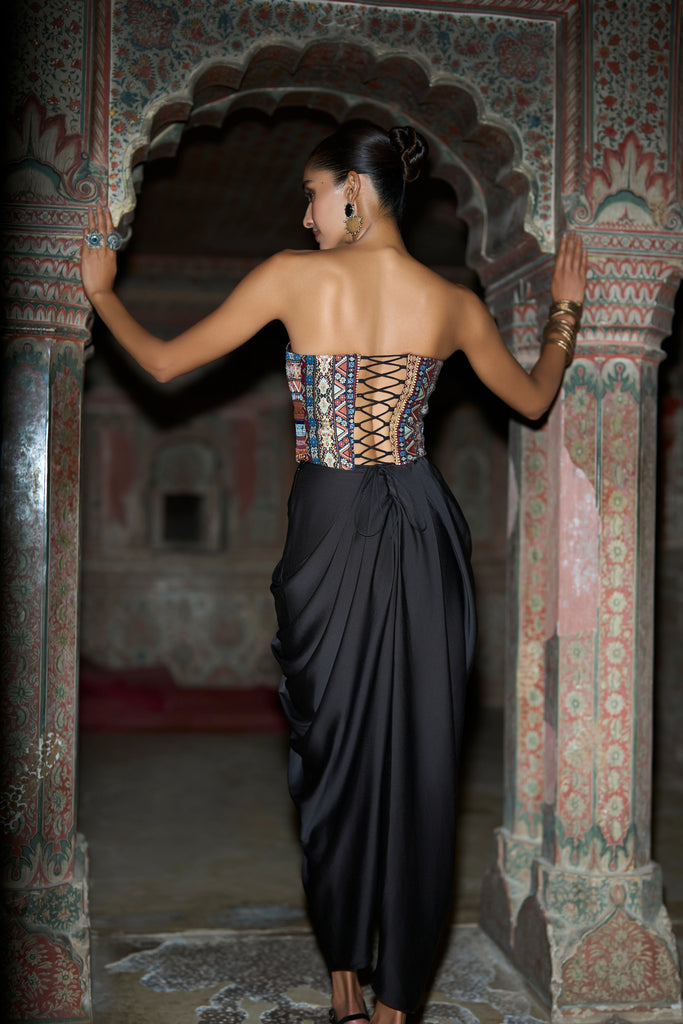 ORNAMENTAL STRIPE MULTICOLOUR CORSET TOP dash and dot
