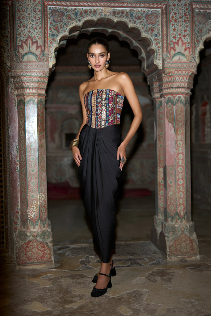 BLACK DRAPED PANT dash and dot