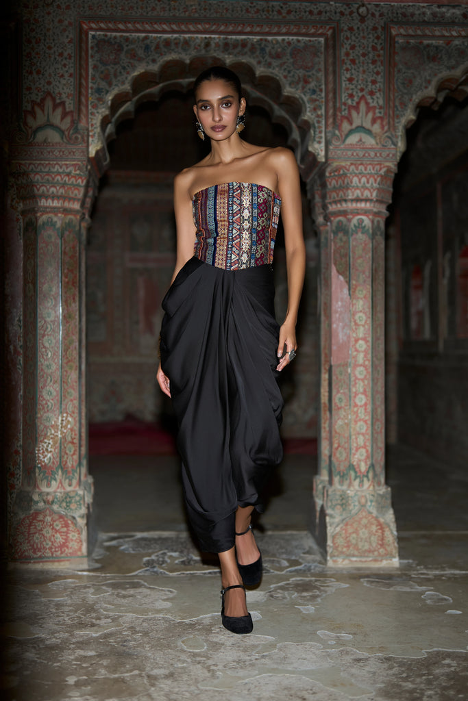 BLACK DRAPED PANT dash and dot